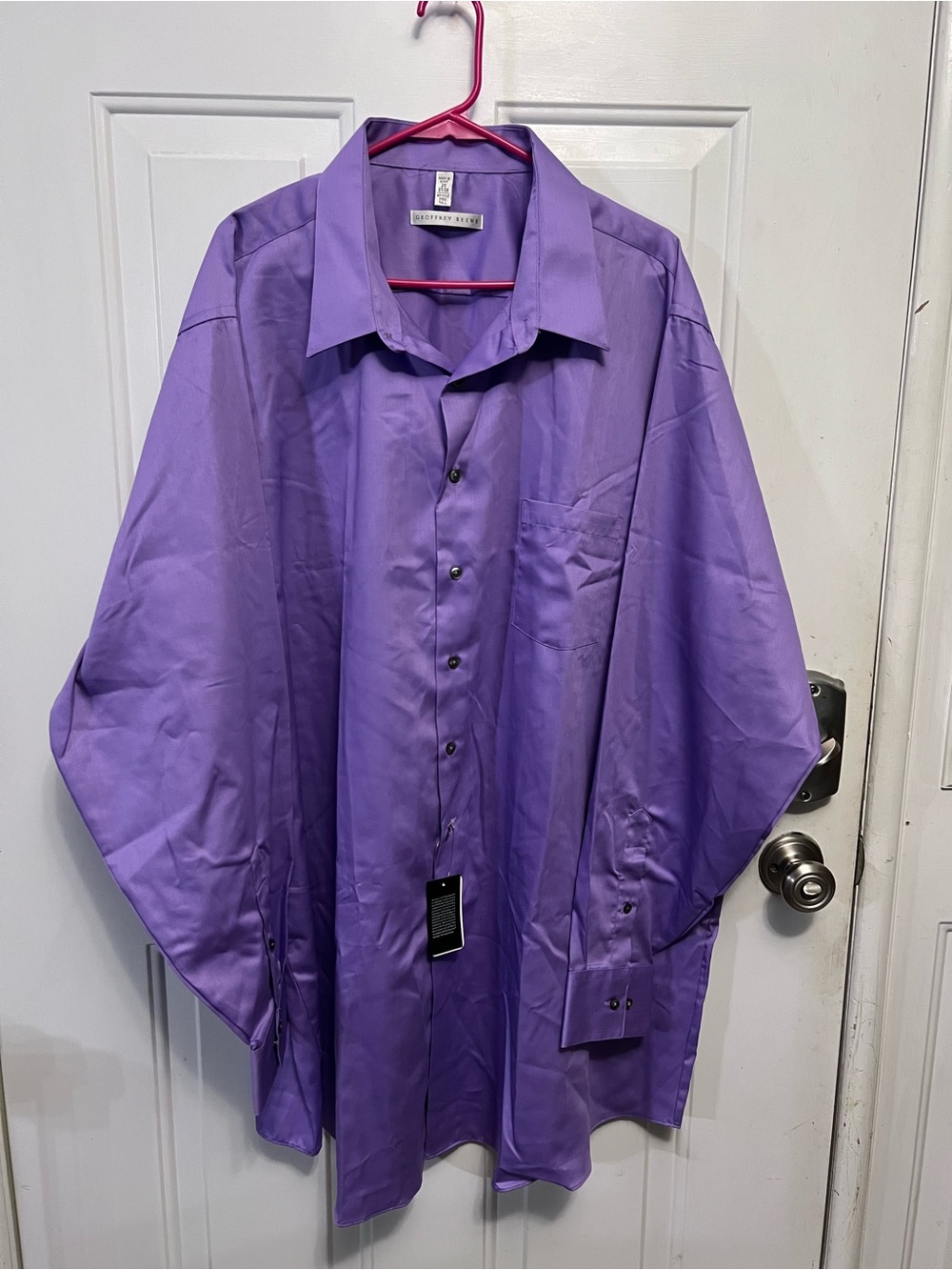 Geoffrey Beene Men’s 20 37/38 Tall NWT purple Wrinkle Free Long Dress Shirt